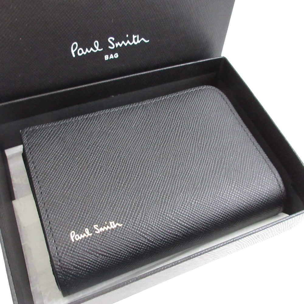 新品同様 ポールスミス レザー ブラック 黒 キーケース付 コインケース 0197【中古】Poul Smith