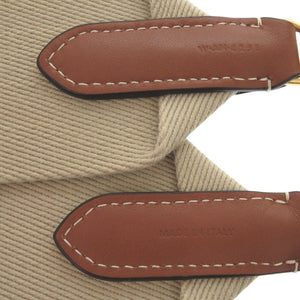 新品同様 セリーヌ ジャガード ショートストラップ 49S022 キャンバス レザー ベージュ ショルダーストラップ 0232【中古】CELINE