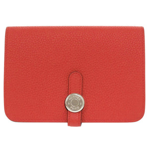 美品 エルメス ドゴン コンパクト トゴ ルージュガランス シルバー金具 Y刻印(2020年製) 二つ折り財布 0238【中古】HERMES