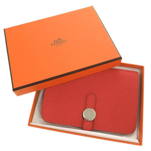 美品 エルメス ドゴン コンパクト トゴ ルージュガランス シルバー金具 Y刻印(2020年製) 二つ折り財布 0238【中古】HERMES