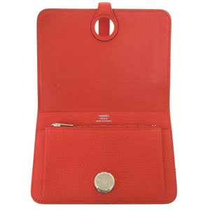 美品 エルメス ドゴン コンパクト トゴ ルージュガランス シルバー金具 Y刻印(2020年製) 二つ折り財布 0238【中古】HERMES