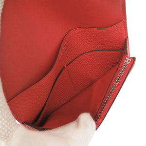 美品 エルメス ドゴン コンパクト トゴ ルージュガランス シルバー金具 Y刻印(2020年製) 二つ折り財布 0238【中古】HERMES