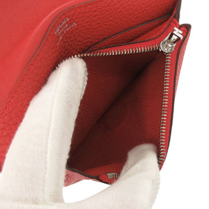 美品 エルメス ドゴン コンパクト トゴ ルージュガランス シルバー金具 Y刻印(2020年製) 二つ折り財布 0238【中古】HERMES