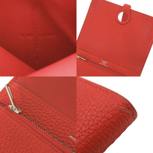 美品 エルメス ドゴン コンパクト トゴ ルージュガランス シルバー金具 Y刻印(2020年製) 二つ折り財布 0238【中古】HERMES