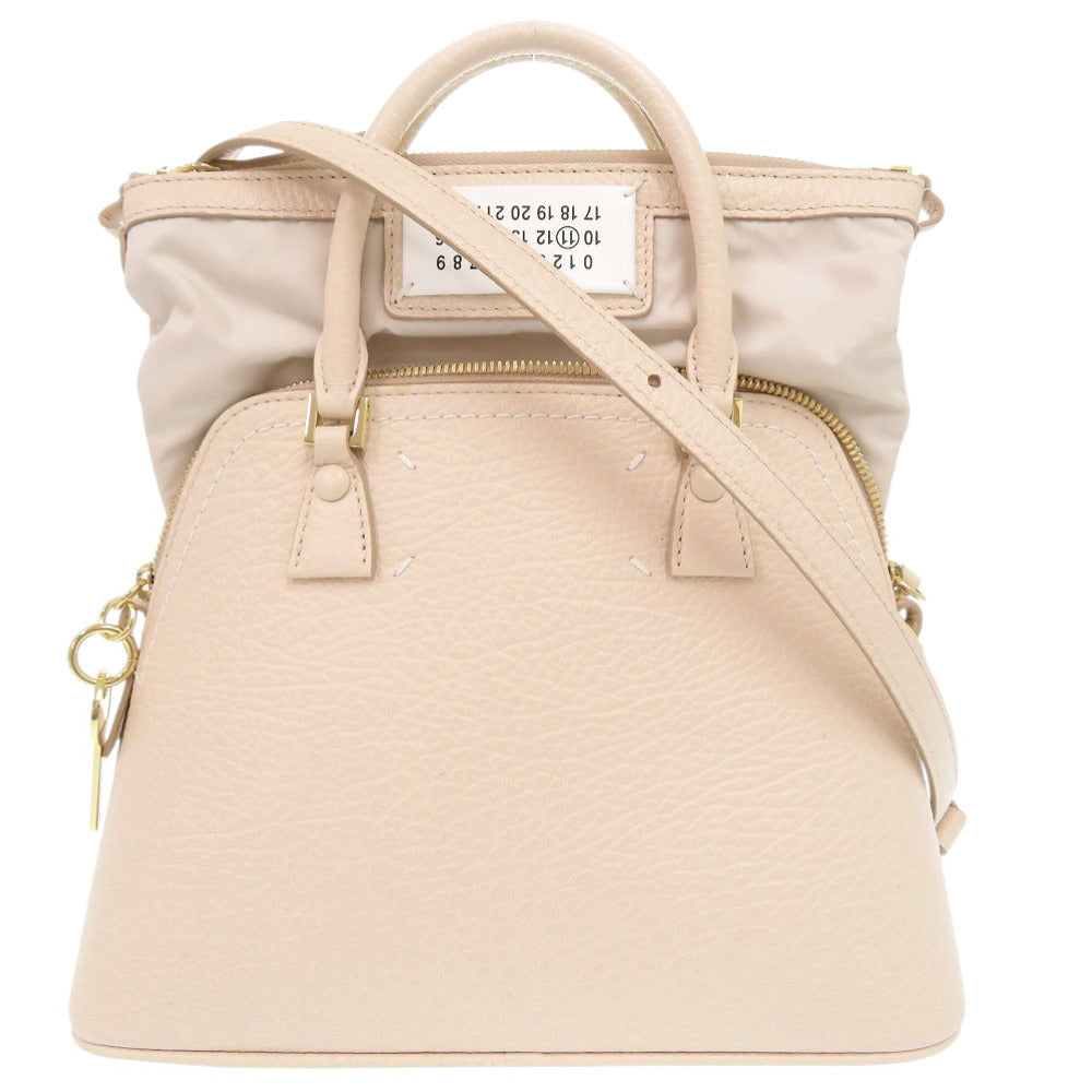 美品 メゾン マルジェラ 5AC S56WG0082 レザー ピンク 2WAY ハンドバッグ ショルダーバッグ 0248【中古】Maison Margiela