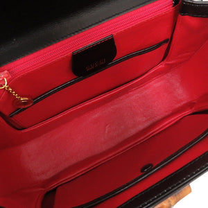 美品 グッチ バンブー 000 46 0188 レザー ブラック 2WAY ハンドバッグ ショルダーバッグ 0257【中古】GUCCI