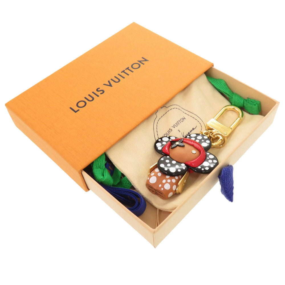 新品同様 ルイ ヴィトン LV×YK ポルトクレ ヴィヴィエンヌ インフィニティドット 草間彌生 M01145 キーホルダー ブラック ホワイト LV 0268 【中古】 LOUIS VUITTON