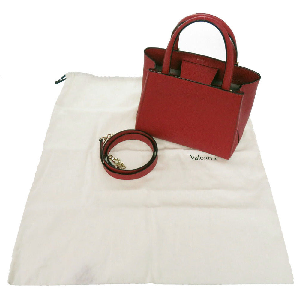 新品同様 ヴァレクストラ 2WAY トリエンナーレ スモール レザー レッド ハンドバッグ 赤 0271【中古】Valextra