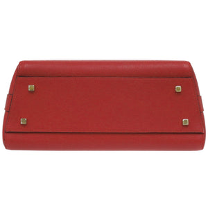 美品 ヴァレクストラ 2WAY トリエンナーレ ミディアム レザー レッド ハンドバッグ 赤 0272【中古】Valextra