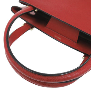 美品 ヴァレクストラ 2WAY トリエンナーレ ミディアム レザー レッド ハンドバッグ 赤 0272【中古】Valextra