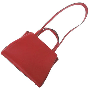 美品 ヴァレクストラ 2WAY トリエンナーレ ミディアム レザー レッド ハンドバッグ 赤 0272【中古】Valextra