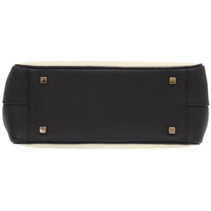美品 ヴァレクストラ 2WAY セリエエッセ ミディアム レザー ホワイト/ブラック ハンドバッグ 0276【中古】Valextra