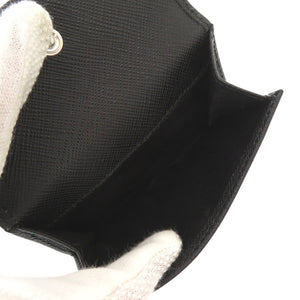 新品同様 プラダ サフィアーノトライアングル 1MH043 レザー ブラック 三つ折り財布 黒 0283【中古】PRADA