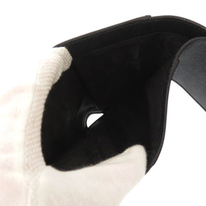 新品同様 プラダ サフィアーノトライアングル 1MH043 レザー ブラック 三つ折り財布 黒 0283【中古】PRADA