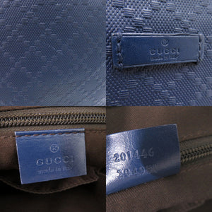 美品 グッチ Diamante Hilary Lux ショルダーバッグ ディアマンテ柄 A4収納 斜め掛け レザー ネイビー 0300【中古】GUCCI