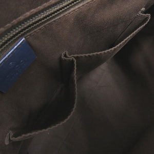 美品 グッチ Diamante Hilary Lux ショルダーバッグ ディアマンテ柄 A4収納 斜め掛け レザー ネイビー 0300【中古】GUCCI