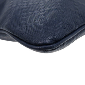 美品 グッチ Diamante Hilary Lux ショルダーバッグ ディアマンテ柄 A4収納 斜め掛け レザー ネイビー 0300【中古】GUCCI