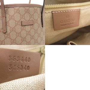 美品 グッチ 2way ハンドバッグ GGスプリーム 353440 コーティングキャンバス レザー ピンク 0302【中古】GUCCI