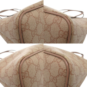 美品 グッチ 2way ハンドバッグ GGスプリーム 353440 コーティングキャンバス レザー ピンク 0302【中古】GUCCI