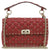 美品 ヴァレンティノ ガラヴァーニ チェーンショルダー ロックスタッズ VALENTINO x MONCLER ナイロン レッド ハンドバッグ 赤 0306【中古】Valentino Garavani