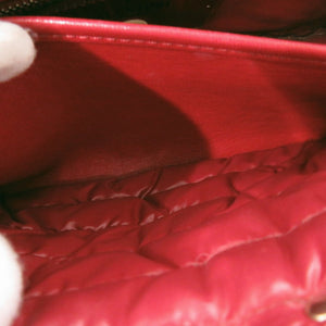 美品 ヴァレンティノ ガラヴァーニ チェーンショルダー ロックスタッズ VALENTINO x MONCLER ナイロン レッド ハンドバッグ 赤 0306【中古】Valentino Garavani