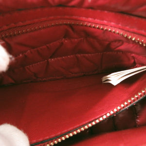美品 ヴァレンティノ ガラヴァーニ チェーンショルダー ロックスタッズ VALENTINO x MONCLER ナイロン レッド ハンドバッグ 赤 0306【中古】Valentino Garavani