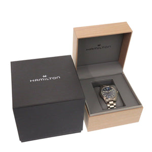 新品同様 ハミルトン カーキ フィールド チタニウム 裏スケ H70205140 ネイビー 自動巻き 腕時計 0317【中古】HAMILTON