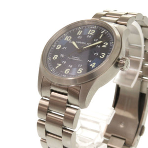 新品同様 ハミルトン カーキ フィールド チタニウム 裏スケ H70205140 ネイビー 自動巻き 腕時計 0317【中古】HAMILTON