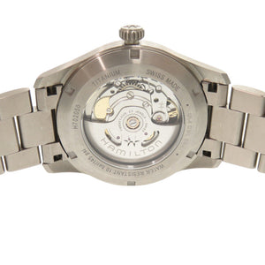 新品同様 ハミルトン カーキ フィールド チタニウム 裏スケ H70205140 ネイビー 自動巻き 腕時計 0317【中古】HAMILTON