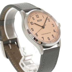 未使用 ティソ ヘリテージ1938 クロノメーター T142.464.16.332.00 ピンク文字盤 グレー SS レザー 自動巻き 腕時計 0318【中古】TISSOT