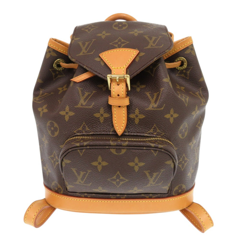 美品 ルイ ヴィトン ミニモンスリ モノグラム M51137 ブラウン リュックサック デイパック LV 0343【中古】LOUIS VUITTON