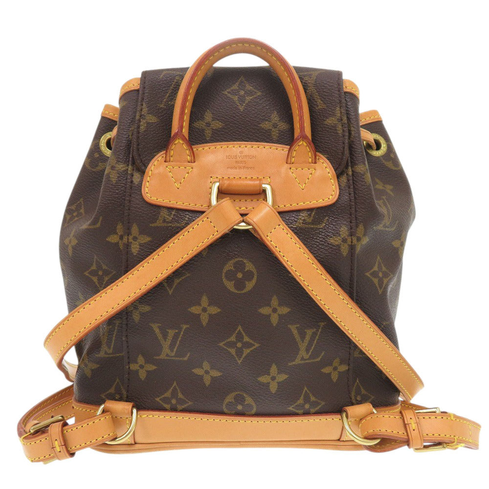美品 ルイ ヴィトン ミニモンスリ モノグラム M51137 ブラウン リュックサック デイパック LV 0343【中古】LOUIS VUITTON