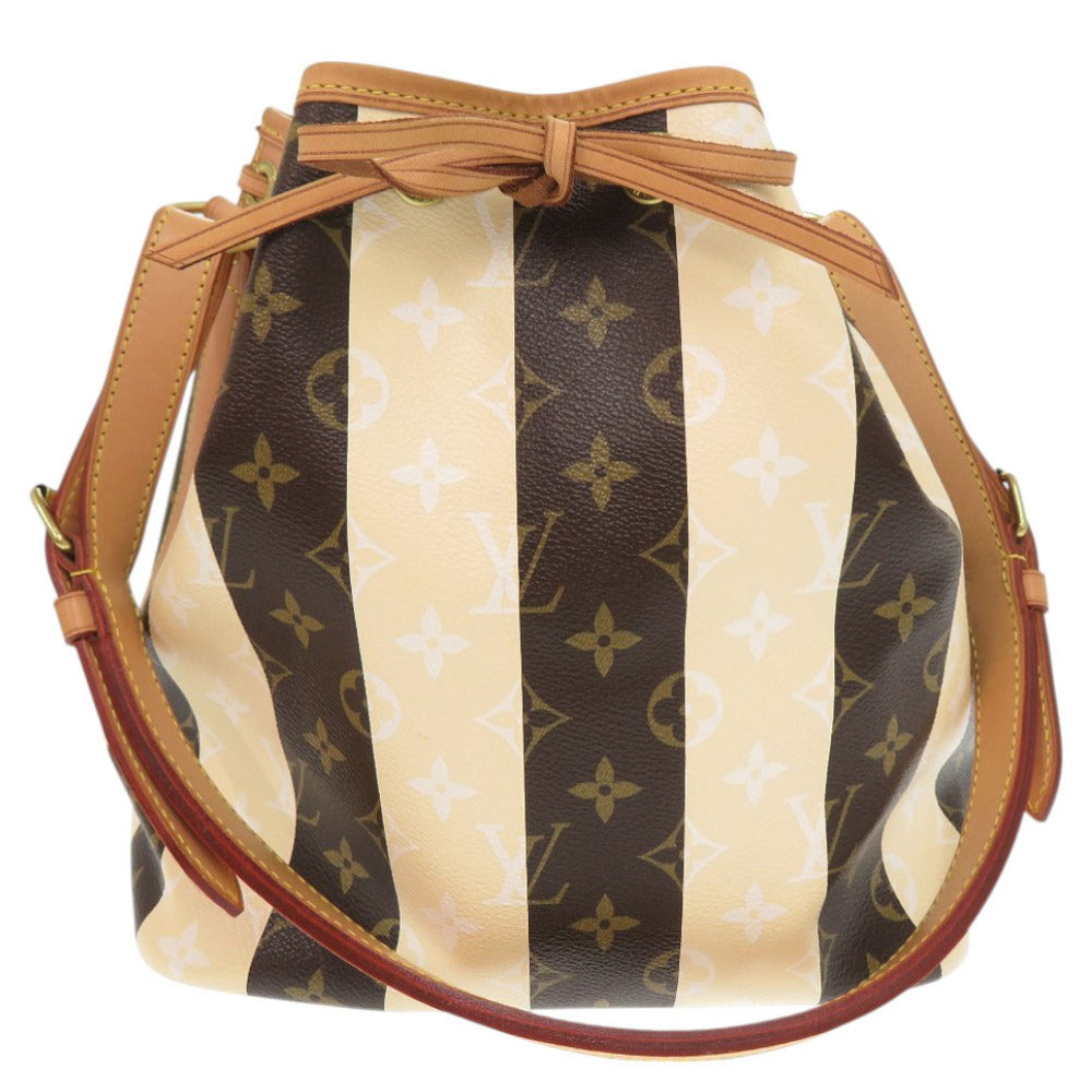 美品 ルイ ヴィトン プチ ノエ モノグラム レイユール M40564 ベージュ ブラウン ショルダーバッグ LV 0345【中古】LOUIS VUITTON