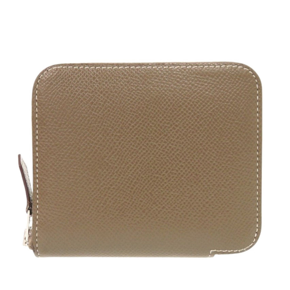 美品 エルメス アザップ シルクイン コンパクト エトゥープ ヴォーエプソン Z刻印(2021年製) コインケース 0346【中古】HERMES