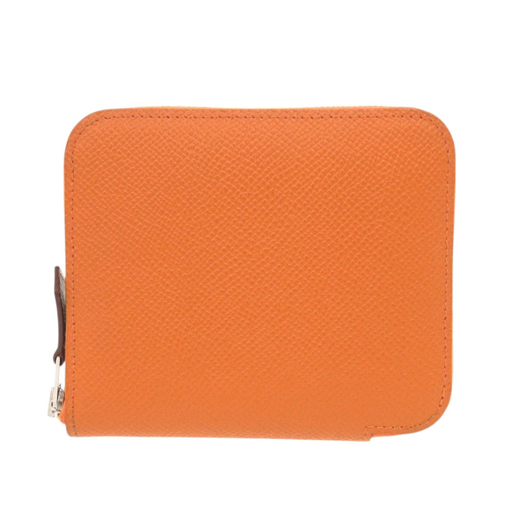 美品 エルメス アザップ シルクイン コンパクト オレンジ ヴォーエプソン B刻印(2023年製) コインケース 0347【中古】HERMES