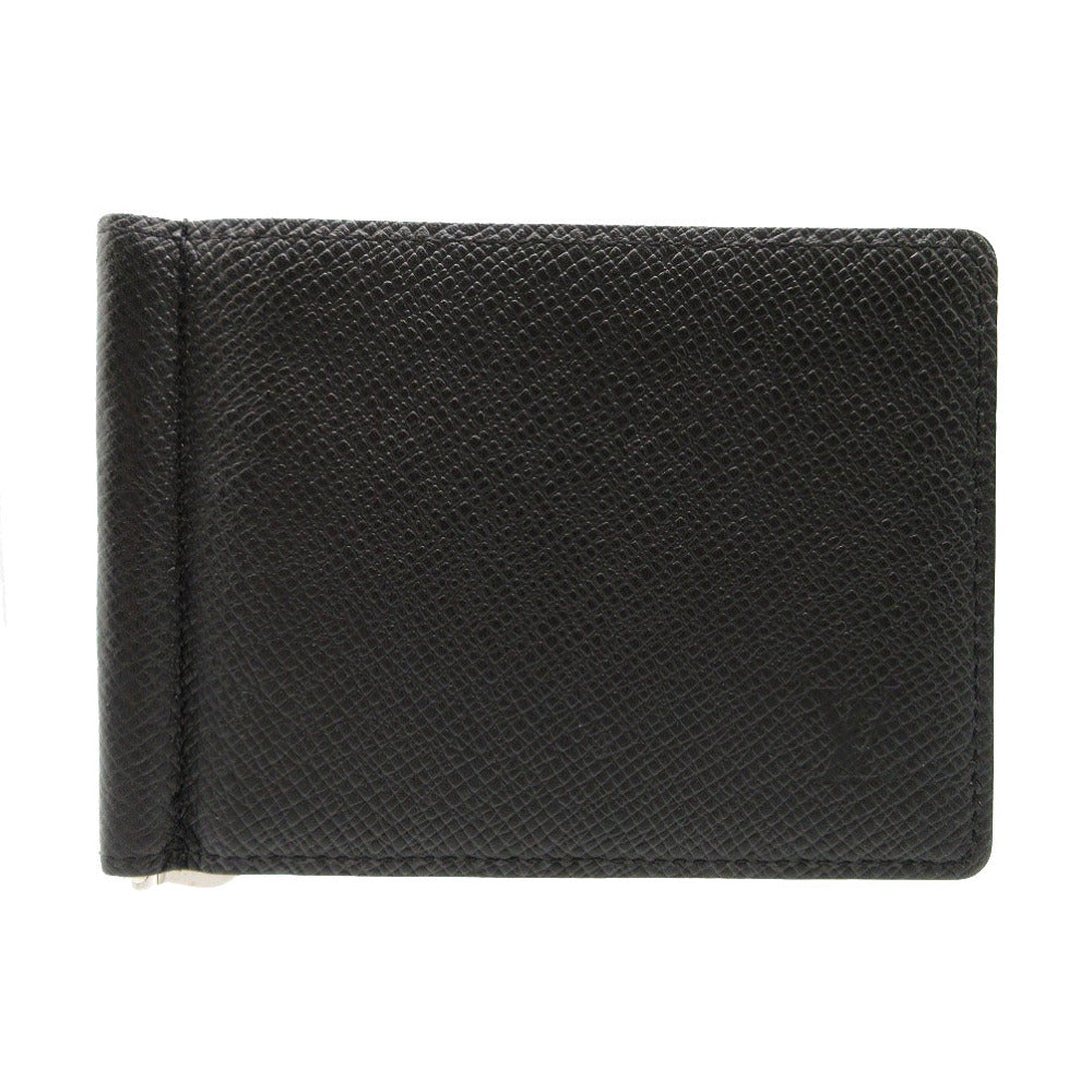 新品同様 ルイ ヴィトン マネークリップ ポルトフォイユ パンス M62978 カードケース タイガ/レザー ブラック LV 0349【中古】LOUIS VUITTON