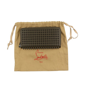 未使用 クリスチャンルブタン パネトーネ 1165044 レザー スパイク スタッズ ブラウン 長財布 0350【中古】Christian Louboutin