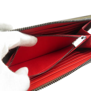 未使用 クリスチャンルブタン パネトーネ 1165044 レザー スパイク スタッズ ブラウン 長財布 0350【中古】Christian Louboutin