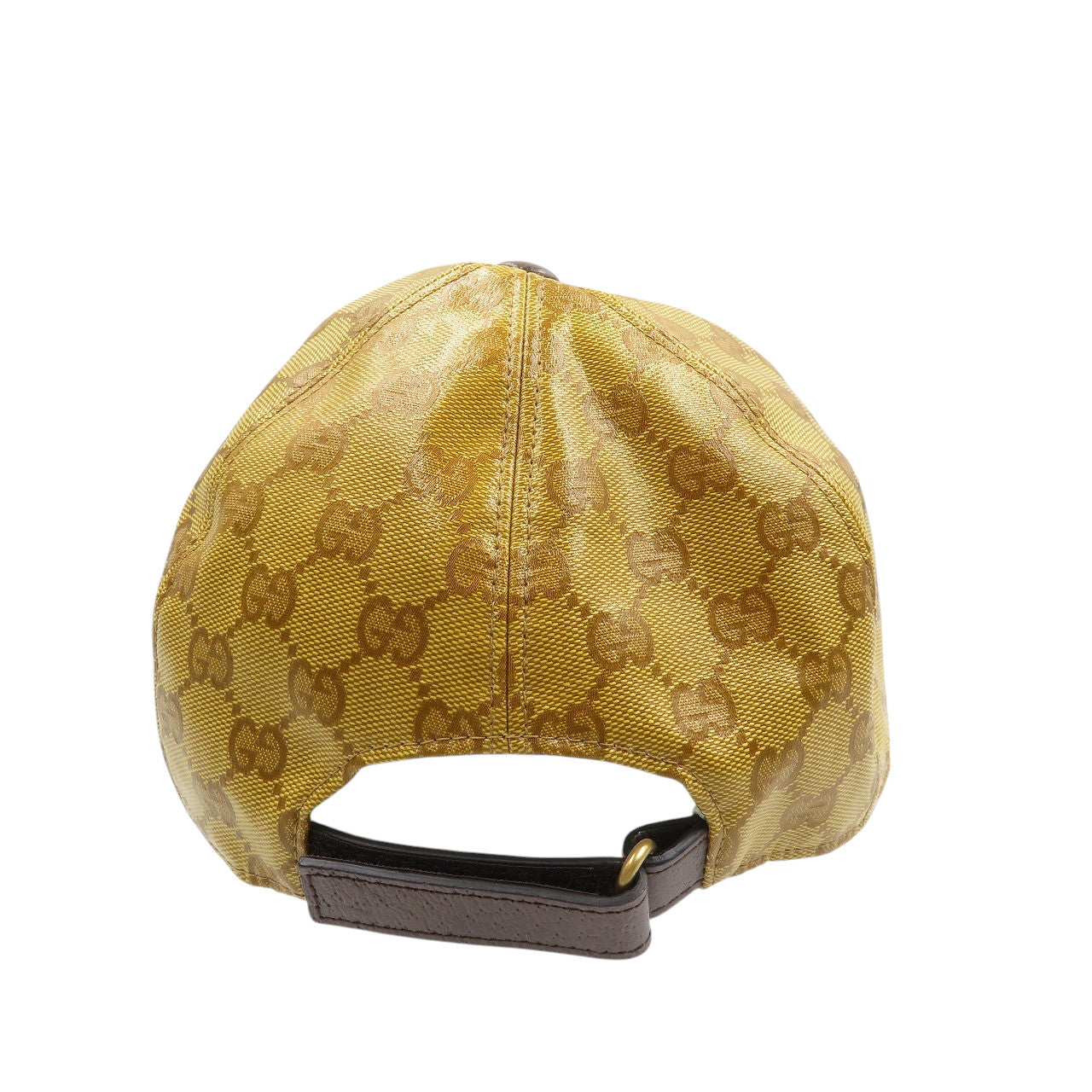 未使用 グッチ アディダス 696475 ナイロン レザー ブラウン M GGクリスタル ベースボールキャップ 帽子 0356【中古】GUCCI