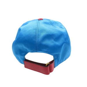 未使用 グッチ GUCCI×adidas 703825 刺繍 サイズM ナイロン ブルー グリーン ベースボールキャップ 帽子 0357【中古】GUCCI