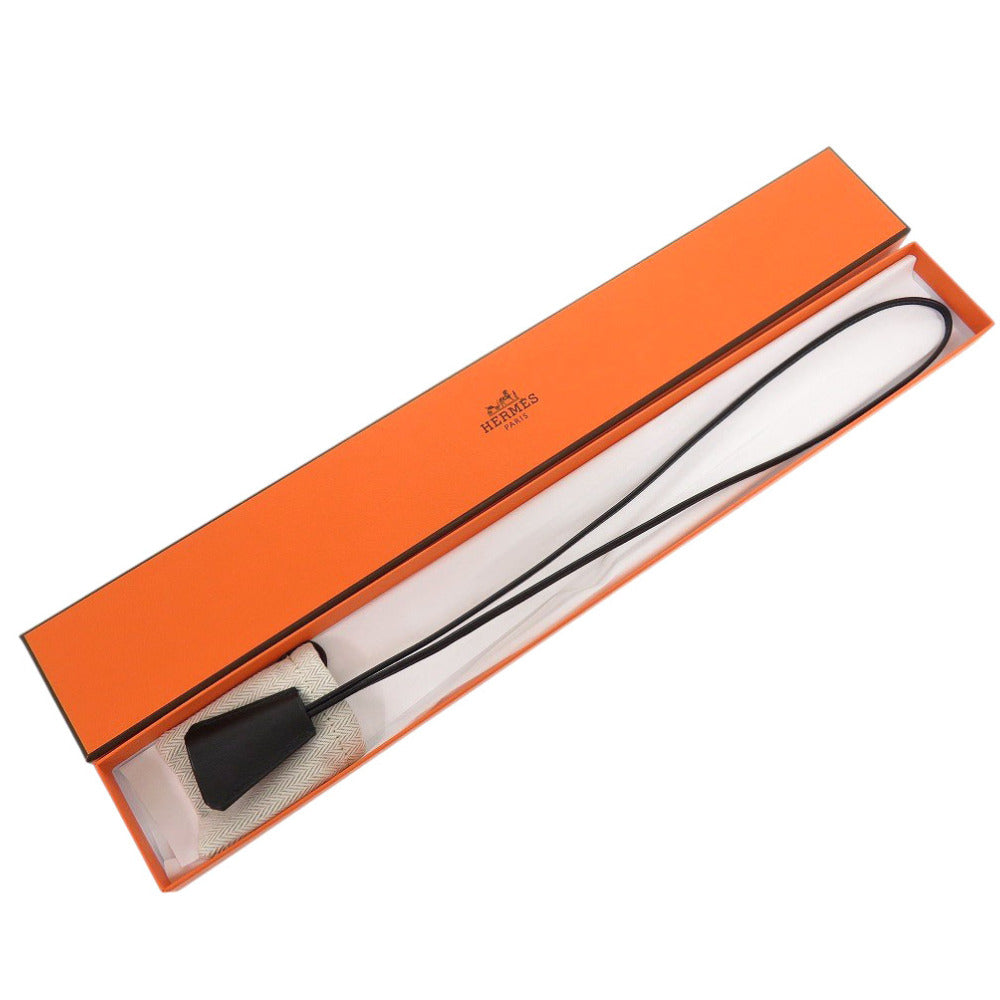 新品同様 エルメス クロシェット ネックレス ボックスカーフ ブラック 黒 0358【中古】HERMES