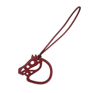 未使用 エルメス パドック シュバル ヴォースイフト ルージュグレナ 赤 バッグチャーム 0359【中古】HERMES