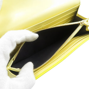 新品同様 フェンディ FFダイヤモンド 8M0251 レザー ゴールド金具 イエロー 長財布 0364【中古】FENDI