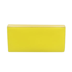 新品同様 フェンディ FFダイヤモンド 8M0251 レザー ゴールド金具 イエロー 長財布 0364【中古】FENDI