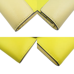 新品同様 フェンディ FFダイヤモンド 8M0251 レザー ゴールド金具 イエロー 長財布 0364【中古】FENDI