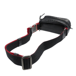 未使用 クリスチャンルブタン 1215059 クロコ型押しレザー シルバー金具 ブラック レッド クロスボディ バッグ 0371【中古】Christian Louboutin