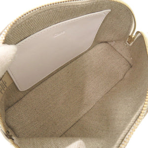 未使用 クロエ CHC23SP870J90106 ポーチ レザー リネンキャンバス ベージュ ホワイト 化粧ポーチ 0374【中古】Chloe