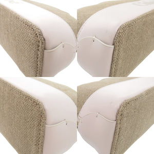 未使用 クロエ CHC23SP870J90106 ポーチ レザー リネンキャンバス ベージュ ホワイト 化粧ポーチ 0374【中古】Chloe