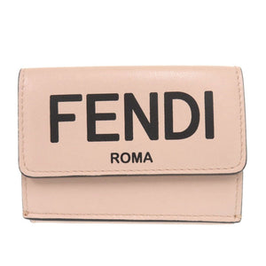 新品同様 フェンディ ローマ マイクロ 8M0395 レザー ピンク 三つ折り財布 0377【中古】FENDI