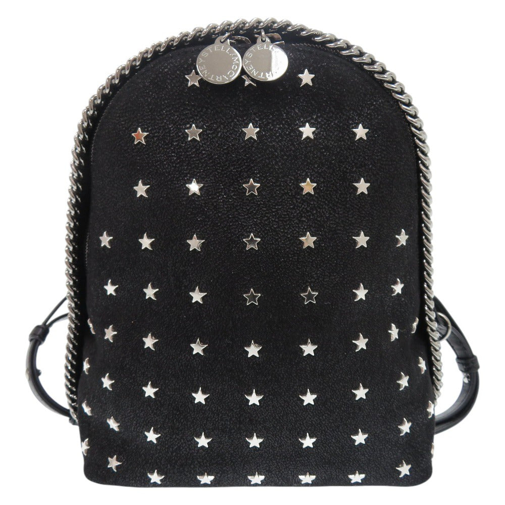 新品同様 ステラマッカートニー ファラベラ スタースタッズ ジップアラウンド ポリエステル ブラック リュック デイパック 黒 0386【中古】Stella McCartney